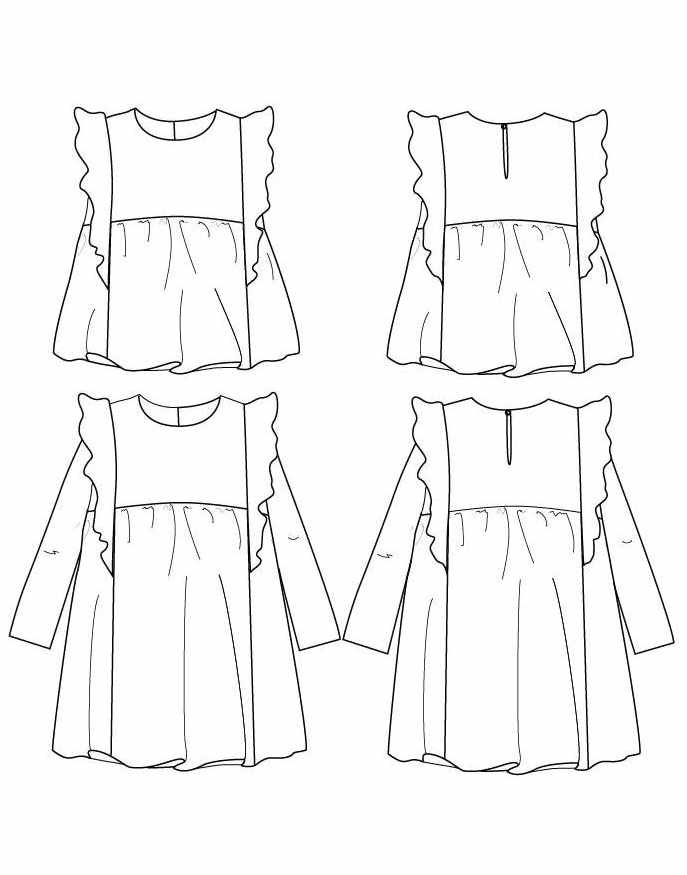 Ikatee Children's Clothing Stella Blouse & Dress Sewing Pattern (3y - 12y), Ikatee 3760278990300