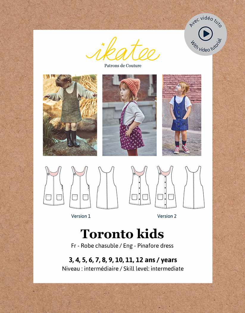 Ikatee Children's Clothing Kid's Toronto Pinafore Dress Sewing Pattern (3y - 12y), Ikatee 3760278991291