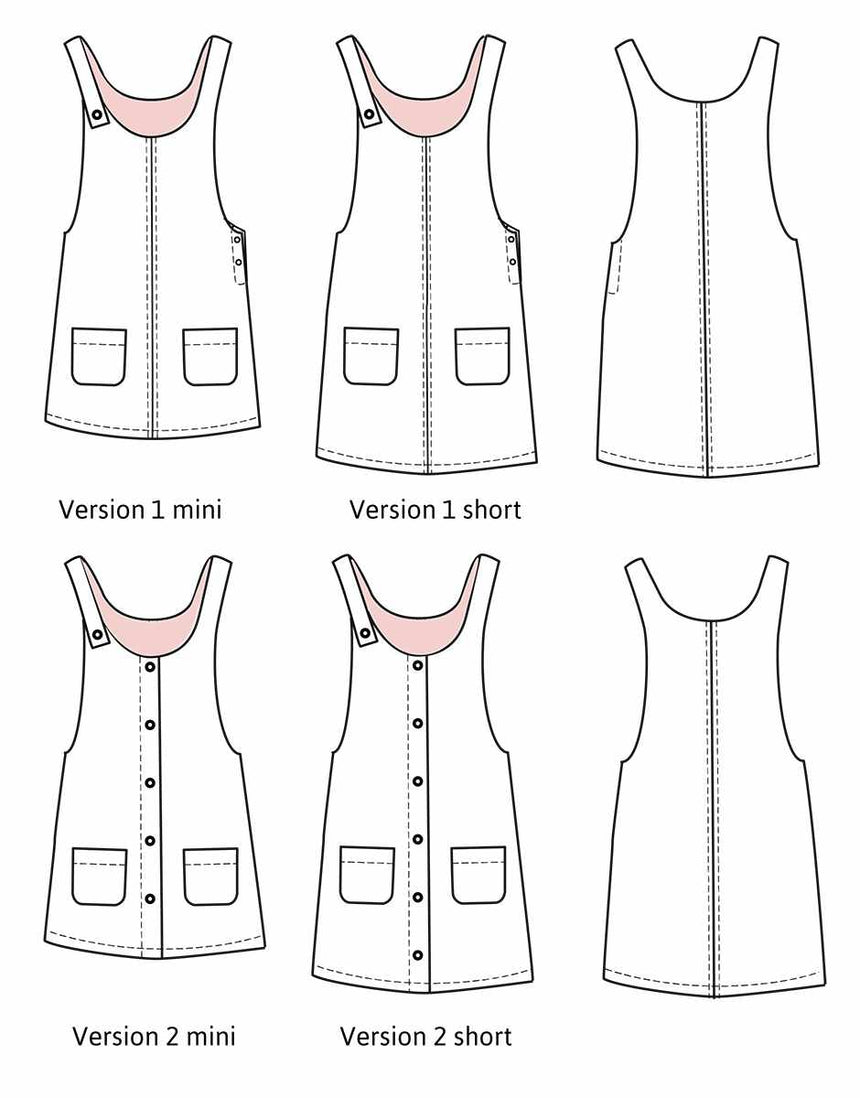 Ikatee Dresses Woman's Toronto Pinafore Dress Sewing Pattern, Ikatee 3760278991284