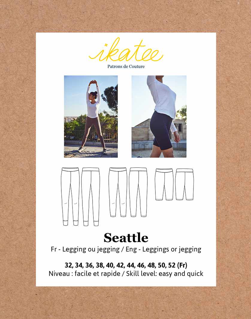 Ikatee Trousers & Shorts Seattle Leggings/Jeggings Sewing Pattern, Ikatee 3760278991222