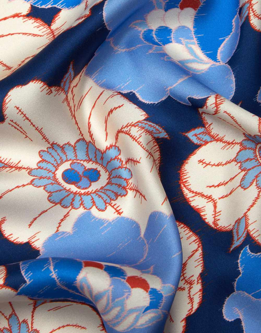 Liberty Fabrics Belgravia Silk Satin Ikat Anemone B