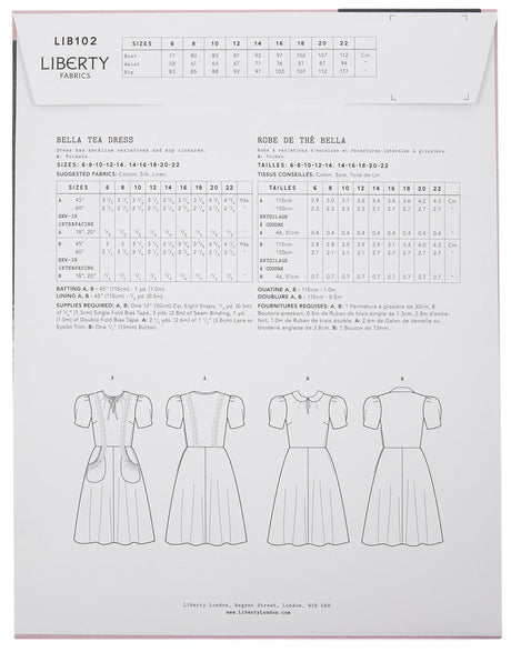 Liberty Fabrics Dresses Bella Tea Dress Sewing Pattern, Liberty Fabrics