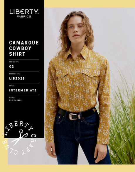 Liberty Fabrics Tops Shirts & Blouses Camargue Cowboy Shirt Sewing Pattern, Liberty Fabrics