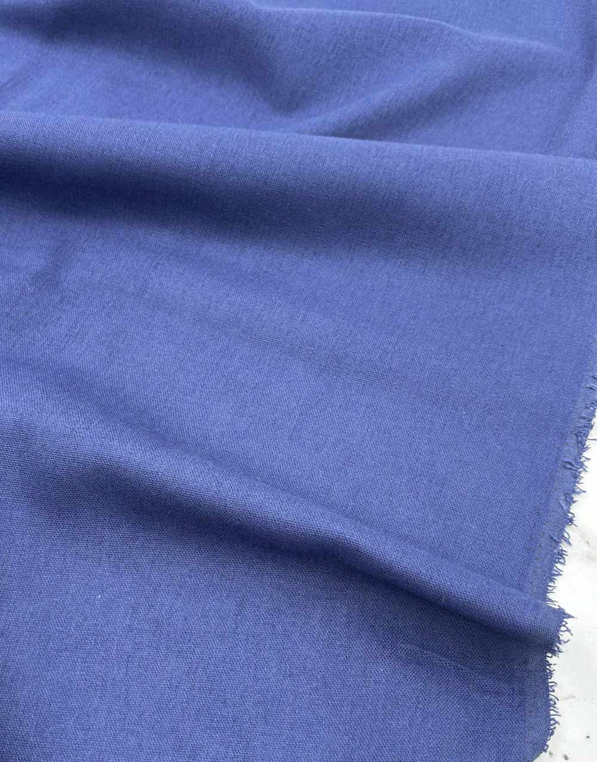 Blue Linen Rayon Blend Fabric