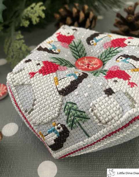 Little Dove Designs Cross Stitch Snowball Fun Biscornu Pincushion Cross Stitch Kit 13325