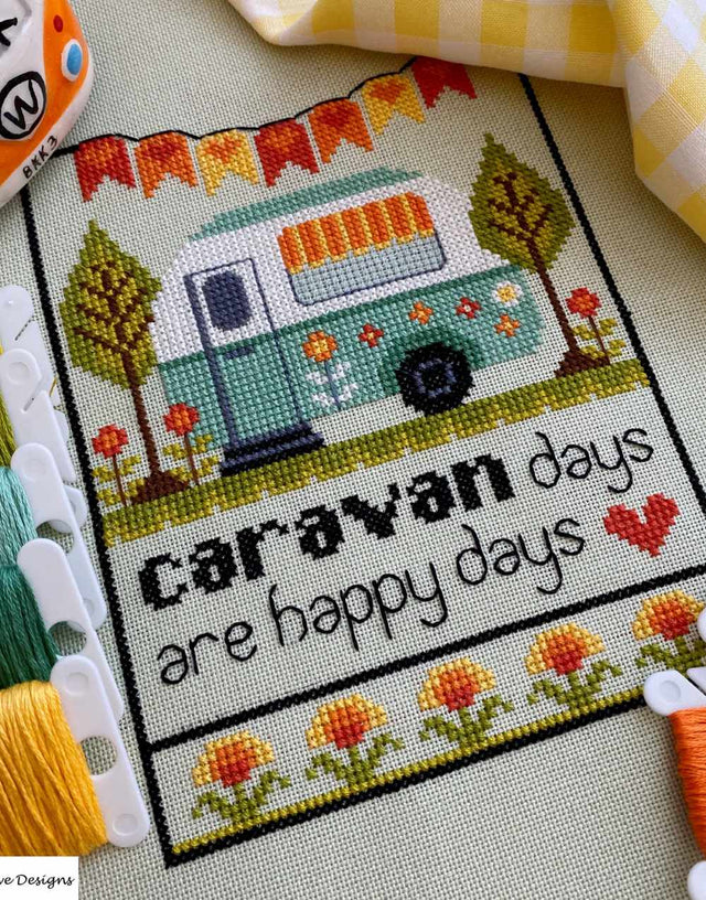 Little Dove Designs Cross Stitch Caravan Days Sampler Cross Stitch Kit 13328