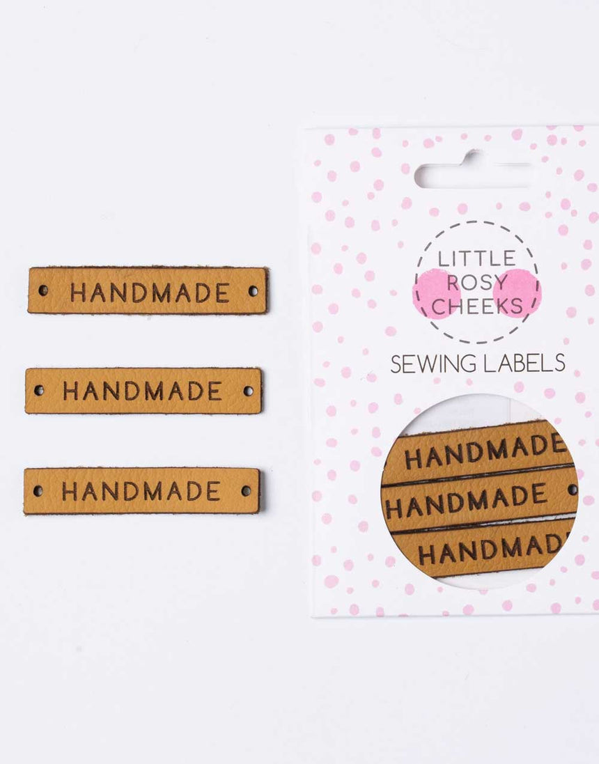 Little Rosy Cheeks Labels Mustard Handmade, Leather Labels - Pack of 3 12621