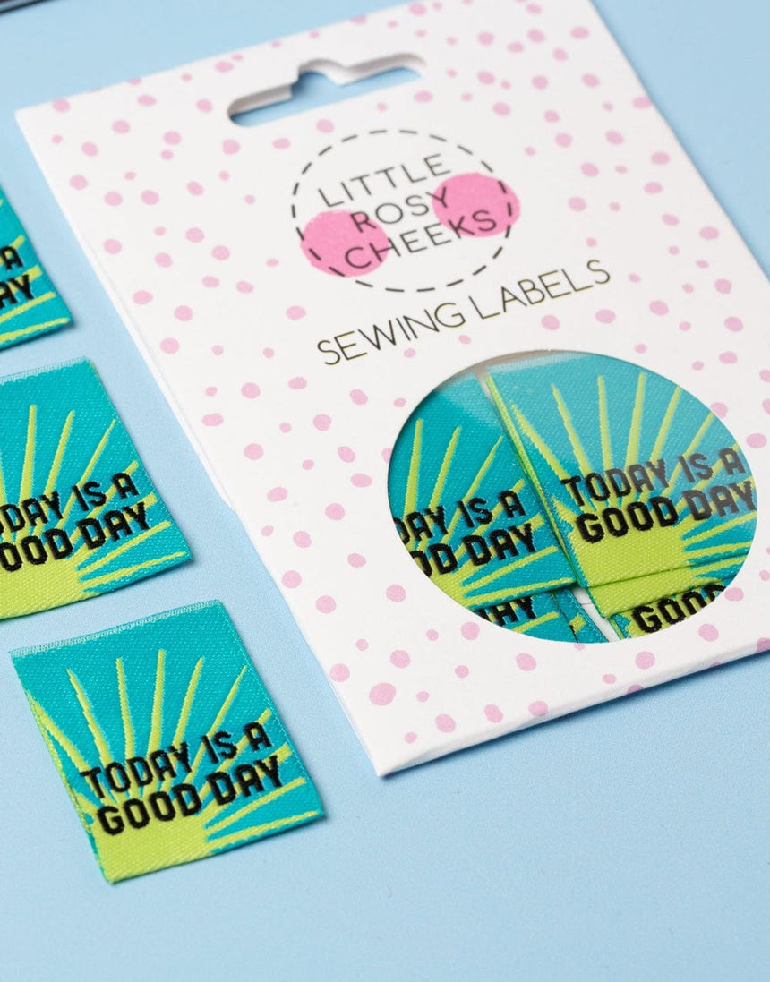 Little Rosy Cheeks Labels Today is a Good Day, Woven Sewing Labels - Pack of 6 12613