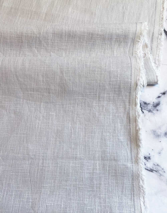 Not Specified Linen White / Plain Silver Linen Fabric 12271