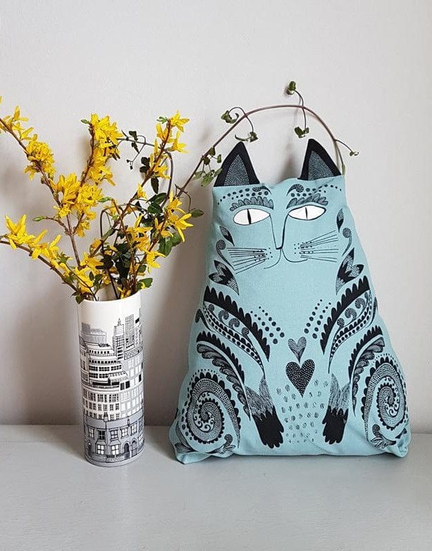 Lush Designs Gifts Blue Kitty Cushion, Lush Designs 12793