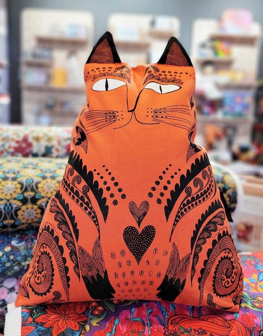 Lush Designs Gifts Orange Kitty Cushion, Lush Designs 12322