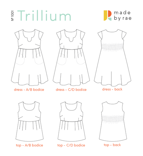 Made by Rae Dresses Trillium Dress & Top Sewing Pattern, Made by Rae 702082345191 702082345191