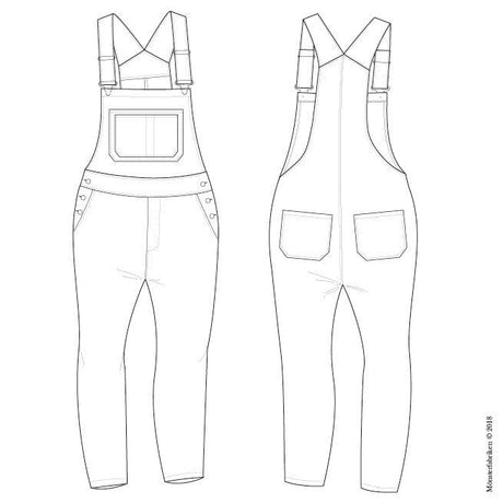 Monsterfabriken Dungarees Anna Dungarees Sewing Pattern, Monsterfabriken