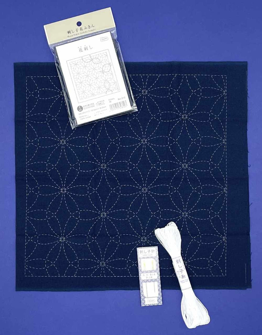 Not specified Sashiko Kit Hanazashi (Stitched Flowers) Sashiko Sampler Kit 13137