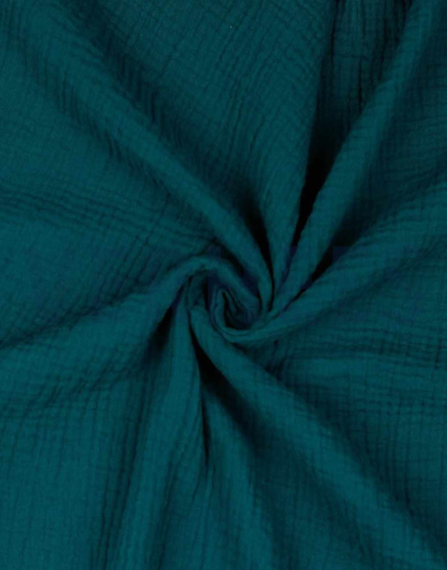 Not Specified Double Gauze Blue / Plain Dark Cyan Cotton Organic Double Gauze 13557