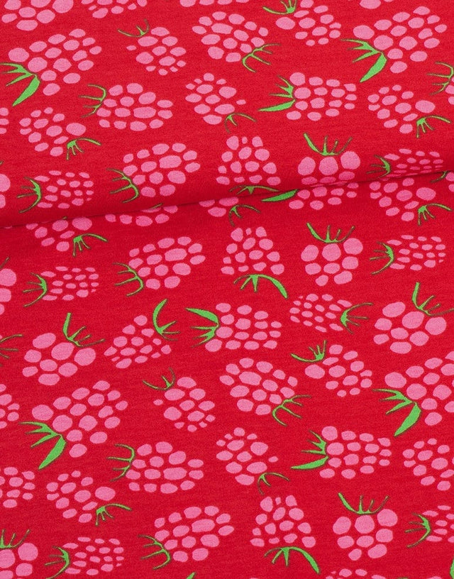 PaaPii Design Cotton Jersey Pink / Floral Red & Pink Jenkka Organic Cotton Jersey Fabric, PaaPii Design 14752