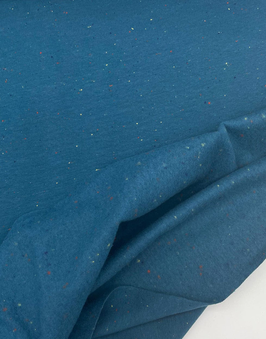 Not Specified Sweatshirting Blue / Speckled Petrol Speckled Sweatshirt Jersey Fabric 12232