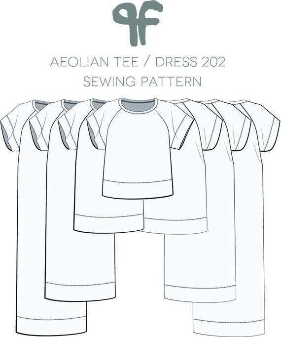 Pattern Fantastique Tops Shirts & Blouses Aeolian Tee Shirt, Dress Sewing Pattern, Pattern Fantastique 12852