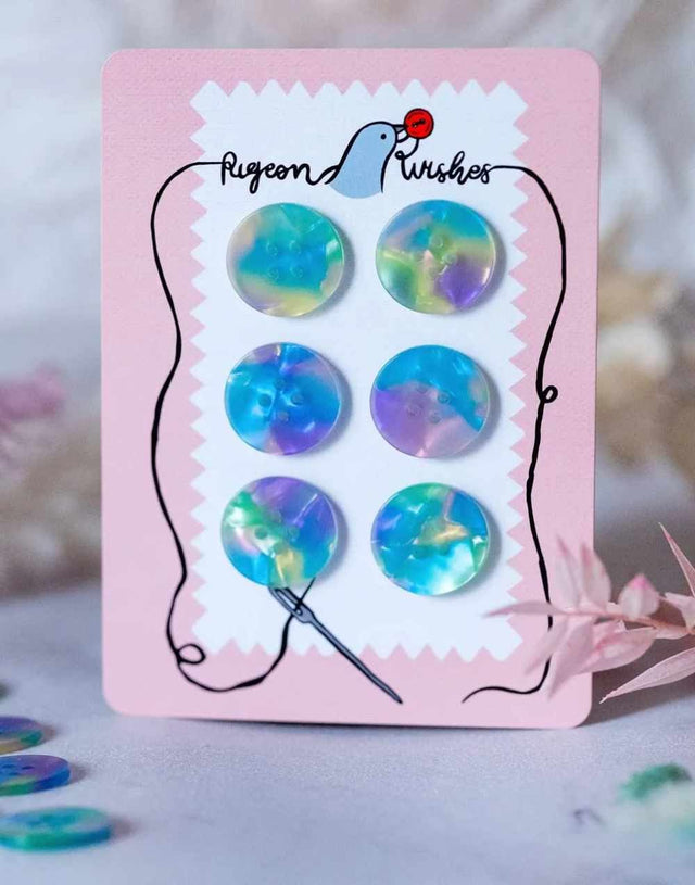 Pigeon Wishes Buttons 25mm Neverland 25mm Buttons, Set of 6 14095