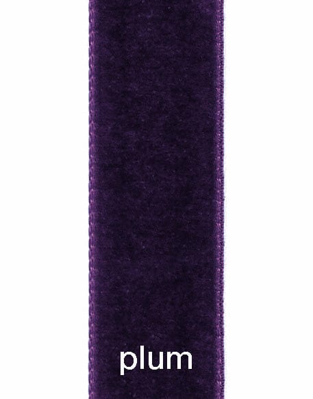 Not Specified Ribbon & Trimming 9581 Plum 22mm Velvet Ribbon 5024264841402 5024264841402