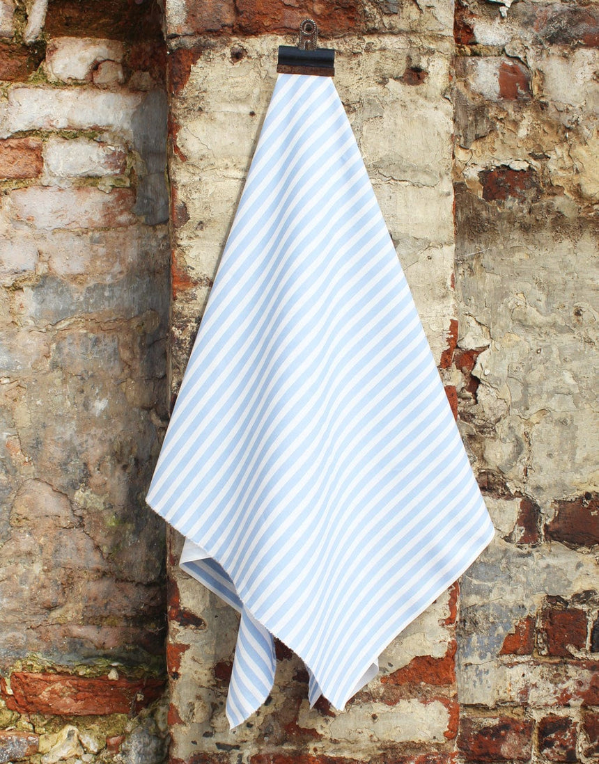 Not Specified Cotton Poplin Light Blue / Stripes Striped Cotton Poplin Fabric 80111650