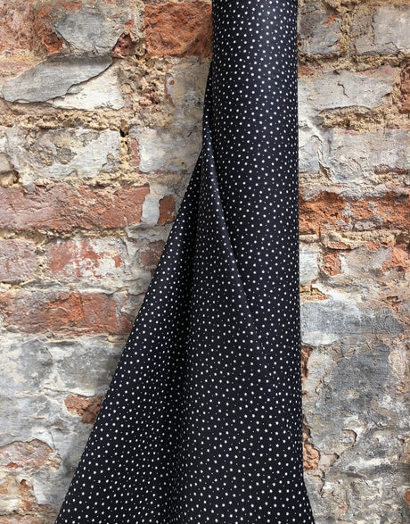 Not Specified Cotton Poplin Black / Stars Small Star & Dot Black & White Printed Cotton Fabric 40007