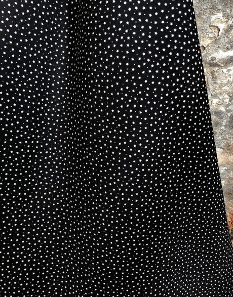 Not Specified Cotton Poplin Black / Stars Small Star & Dot Black & White Printed Cotton Fabric 40007