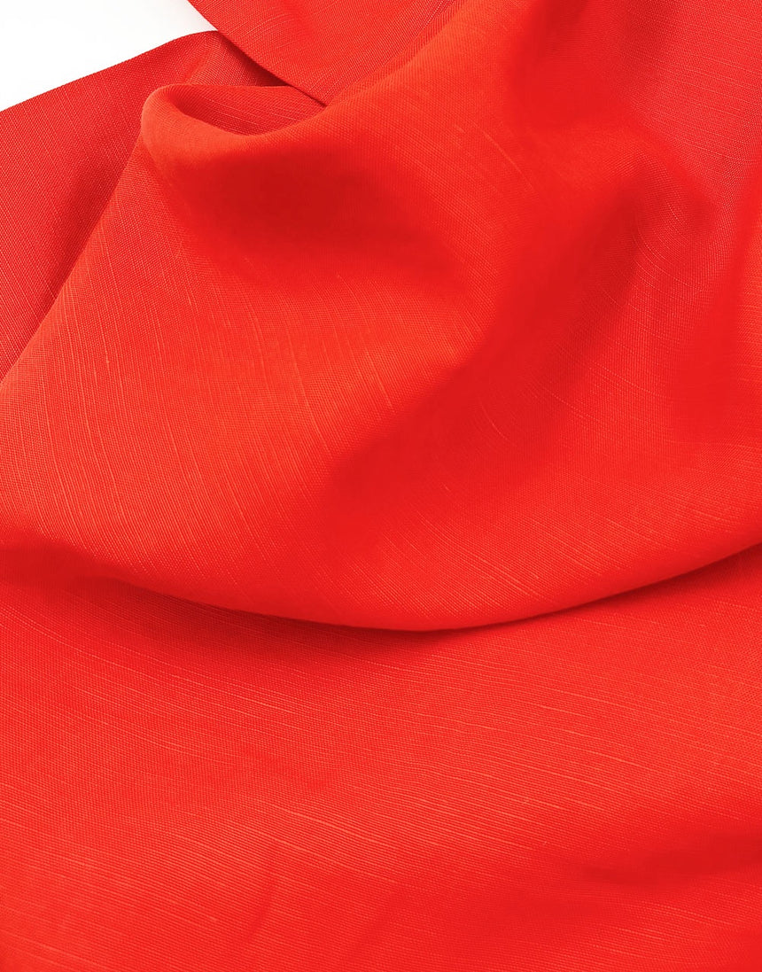 Bright Red Sanded TENCEL™ Lyocell & Linen Fabric