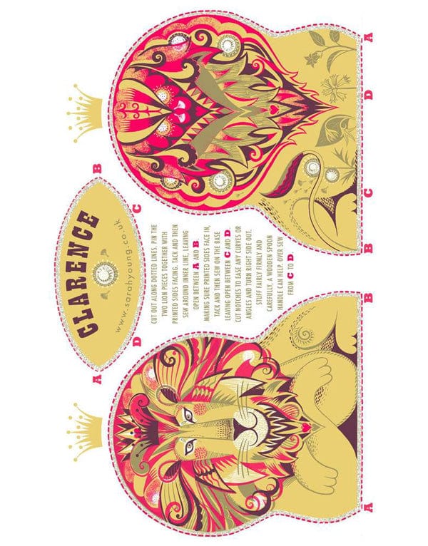 Sarah Young Sewing Kits Clarence the Lion Tea Towel / Cut & Sew Kit by Sarah Young 10998
