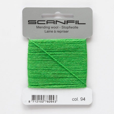 Scanfil Thread 94 - Bright Green Wool Scanfil Mending Thread, Darning Wool, Various Colours 8712102760943 8712102760943