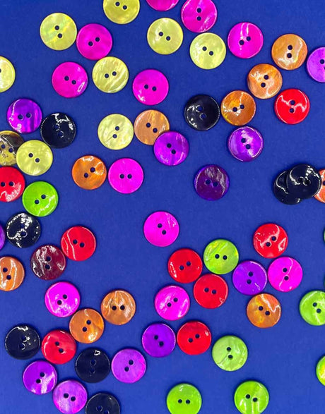 Not Specified Buttons Coloured Mother of Pearl Shell Buttons, 15mm