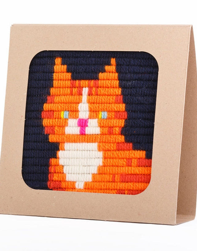 Sozo Children's Craft Kits Ginger Cat Needlepoint Kit, Sozo DIY 608631393029 608631393029