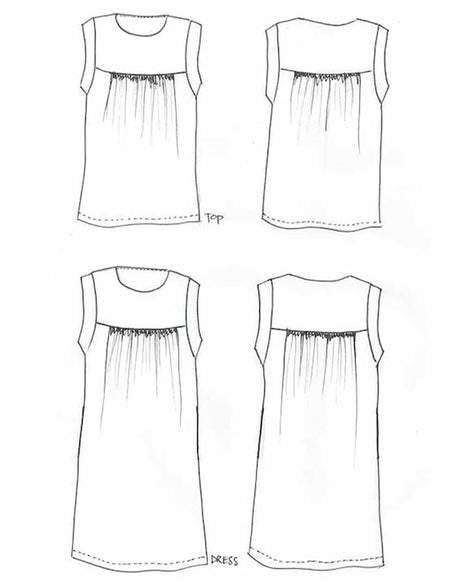 Tessuti Dresses Alice Top & Dress Sewing Pattern, Tessuti 14759