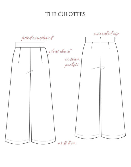 The Avid Seamstress Trousers & Shorts The Culottes Sewing Pattern, The Avid Seamstress 12088