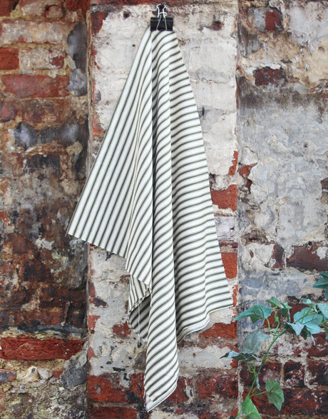 Not Specified Ticking Green / Stripes Cotton Ticking Stripe Fabric, Olive 03687714