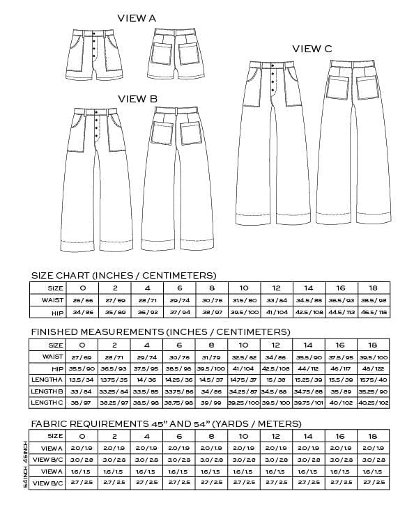 True Bias Trousers & Shorts Lander Trousers & Shorts Womens Sewing Pattern, True Bias 653334721884 653334721884