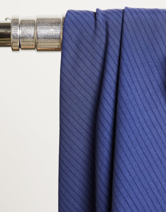 meetMILK® TENCEL™ Blue / Stripes Lapis Blue Two-Tone Slim Stripe Fabric with TENCEL™ Lyocell, meetMILK® 14847