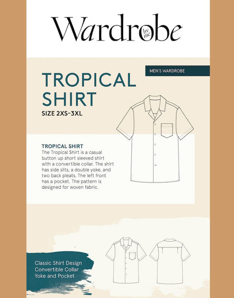 Wardrobe by Me Tops Shirts & Blouses Tropical Shirt Men's Sewing Pattern, Wardrobe by Me 71711266