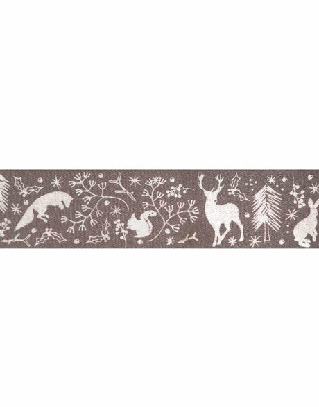 Not specified Ribbon & Trimming Grey Wild Wood Christmas Ribbon, 25mm 5024264157855 5024264157855