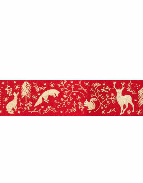 Not specified Ribbon & Trimming Red Wild Wood Christmas Ribbon, 25mm 5024264157954 5024264157954